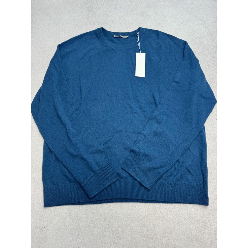 Vince Sweater Mens XL Blue Wool Cashmere Crewneck Lightweight Knit Pullover